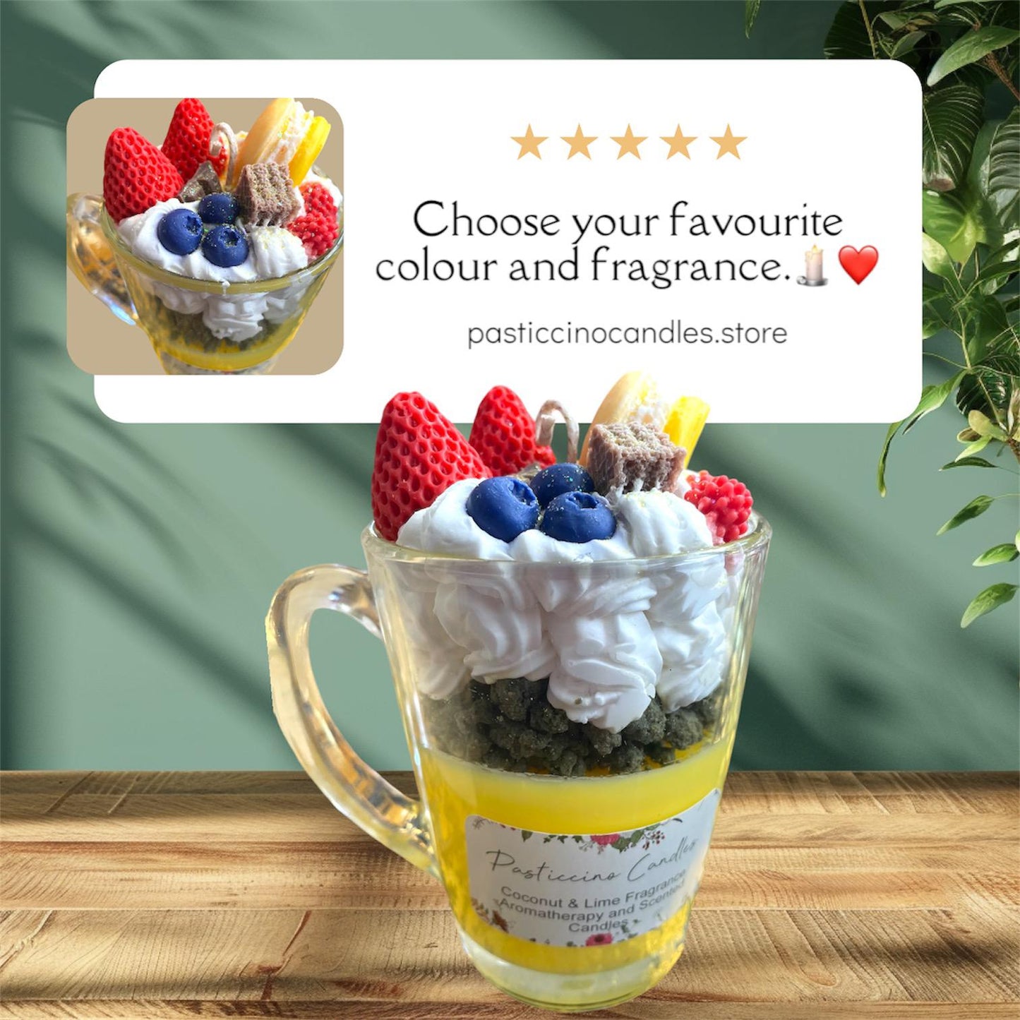 Strawberry Mug Dessert Candles 🕯️: Scented Art 🎨