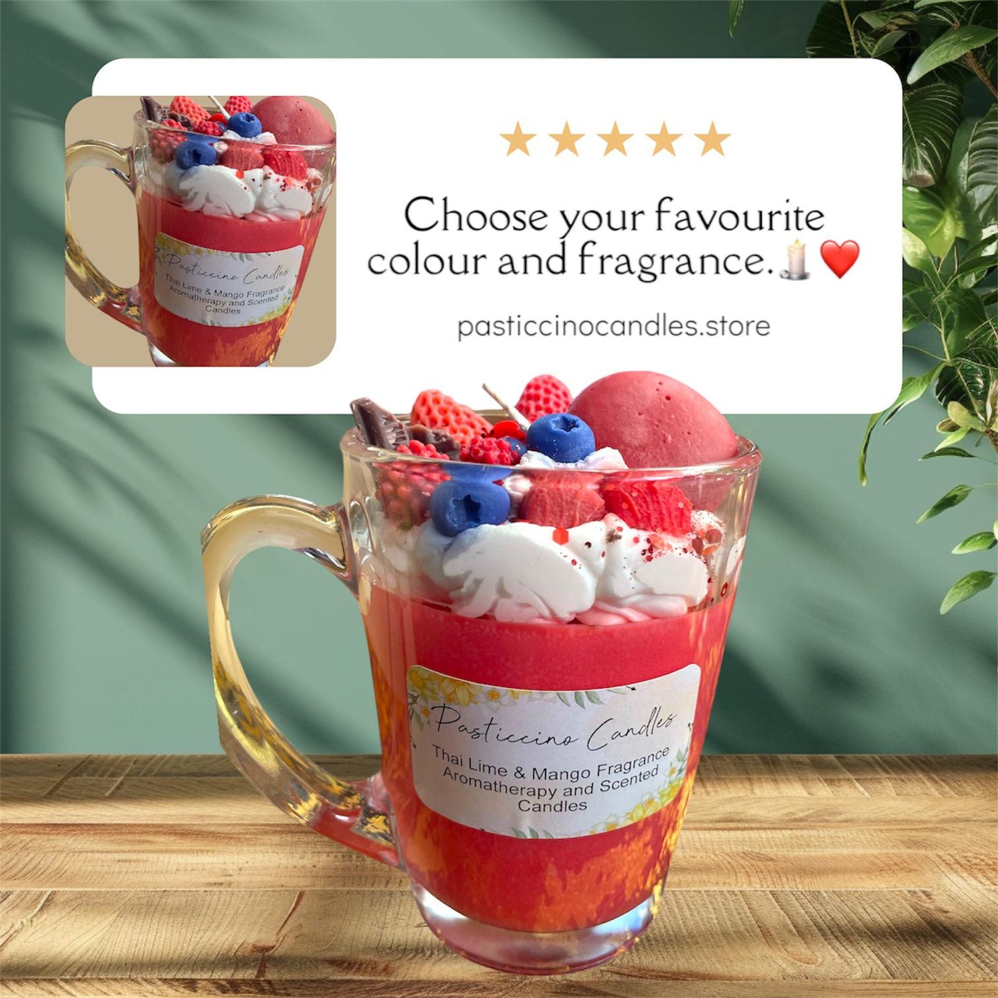 Strawberry Mug Dessert Candles 🕯️: Scented Art 🎨