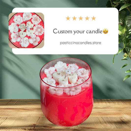 🌟Strawberry Glass Personalized Candles – Pasticcino Elegance